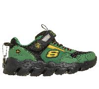 Skechers Boy's John Deere: Mega-Flex Lite - Dozer-Brights Sneaker in Gray/Black, Size 11 | Synthetic/Textile
