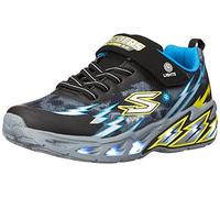 Skechers Boys Light Storm 2.0 Sneaker, Black Textile Synthetic Blue Yellow Trim, 10.5 UK
