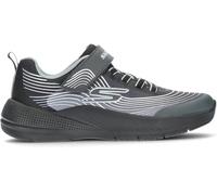 Skechers Microspec Jnr BKSL Black Silver Kids trainers 403926L in a Plain Textile in Size 31