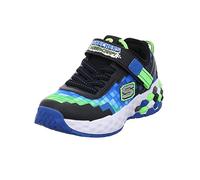 Skechers Boy's Mega-craft 2.0 Sneaker, Black Blue Textile Synthetic Lime Trim, 1.5 UK