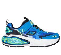 Skechers Boy's Mega-Craft 4K Sneaker in Blue/Lime, Size 3.5 | Synthetic/Textile, Machine Washable