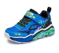 Skechers Mega Scene Sneaker, Blue Textile/Blue Synthetic/Black & Lime Tr, 6 UK Child