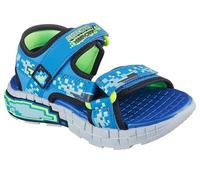 Skechers Boy's Mega-Splash 4K Sandals, Black Synthetic/Blue & Lime Trim, 1.5 UK