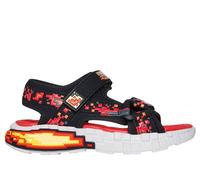 Skechers Boy's Mega-Splash 4K Sandals in Black/Red, Size 10.5 | Synthetic, Machine Washable