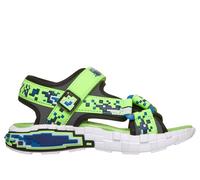 Skechers Boy's Mega-Splash 4K Sandals in Lime/Black, Size 3 | Synthetic, Machine Washable