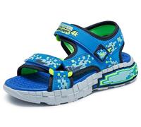 Skechers Baby Boys Mega-Splash 4K Flat Sandal, Blue/Lime, 10 UK Child