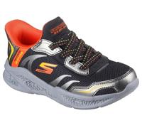 Skechers Meteor-Lights Brisk-Beams Sneaker, Black Silver, 1.5 UK
