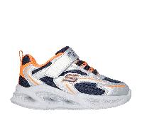 Skechers Meteor-Lights Boys' Sneakers, silver/orange, 20.0 cm