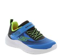 Skechers Boys Microspec Advance Sneaker, Black Lime, 5 UK Child