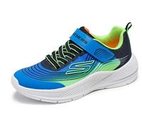 Boy's Skechers Boys' Microspec Advance Lightweight Gore & Strap Sneaker Blue/Lime - Size: 3 (older)