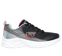 Skechers Boy's Microspec II - Vovrix Sneaker in Black/Red, Size 5 | Textile/Synthetic, Machine Washable