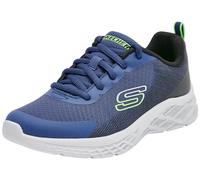 Skechers Boy's Microspec Ii Vovrix Sneakers, Navy Textile/Synthetic/Black & Lime Trim, 3 UK Child