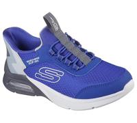 Skechers Boy's Microspec Max Brisk-Stripe Sneakers, Blue Textile/Synthetic/Gray Trim, 13 UK Child