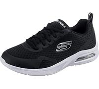 Skechers Boys Microspec Max Sneaker, Black Textile Black White Trim, 2 UK
