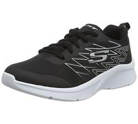 Skechers Boys Microspec Quick Sprint Sneaker, Black Textile Black Silver Trim, 3 UK