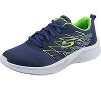 Skechers Boy's Microspec Quick Sprint Sneakers, Navy Textile/Lime & Silver Trim, 12 UK Child