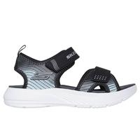 Skechers Boy's Microspec-Splash Sandals in Black/Silver, Size 13 | Synthetic, Machine Washable