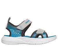 Skechers Boy's Microspec-Splash Sandals in Gray/Blue, Size 11 | Synthetic, Machine Washable