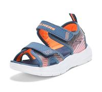 Skechers Boy's Microspec-Splash Sandals, Navy Synthetic/Gray & Orange Trim, 1 UK