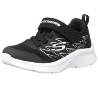 Skechers Boy's Microspec Texlor Sneaker, Black Textile Black Silver Trim, 13.5 UK