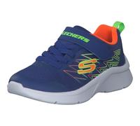 Skechers Boys Microspec Texlor Sneaker, Blue Textile Orange Lime Trim, 13 UK