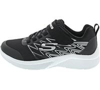 Skechers Boy's Microspec Texlor Trainers, Black Textile/Black & Silver Trim, 1.5 UK Child