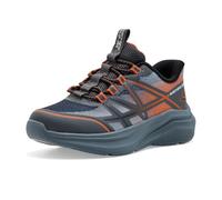 Skechers Boy's Microspec Velocity Trainers, Charcoal Synthetic Textile Orange & Black, 13 UK Child