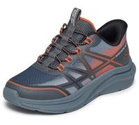 Skechers Boy's Microspec Velocity Trainers, Charcoal Synthetic Textile Orange & Black, 4 UK Child