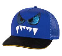 Skechers Boy's Monster Eyes Trucker Hat in Blue/Black | Cotton