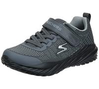 Skechers Boys Nitro Sprint Karvo Sneaker, Charcoal Textile Black Gray Trim, 1 UK Child