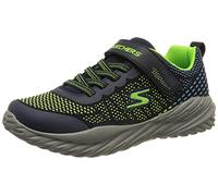 Skechers Boys Nitro Sprint Karvo Sneaker, Navy Textile Lime Blue Trim, 13.5 UK Child