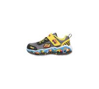 Skechers Baby Boy Sneaker Play Scene – Black & Gray Textile/Synthetic, Yellow Trim – UK 5