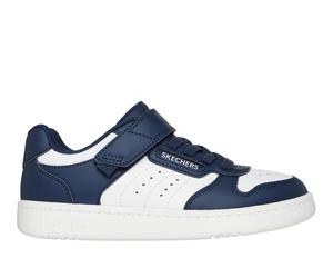 Skechers Boy's Quick Street Sneaker in Navy Blue/White, Size 10 | Synthetic/Textile, Machine Washable