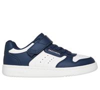 Skechers Boy's Quick Street Sneaker in Navy Blue/White, Size 2.5 | Synthetic/Textile, Machine Washable