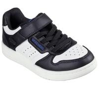 Skechers Quick Street Sneaker, Black Synthetic/White & Blue Trim, 8 UK Child