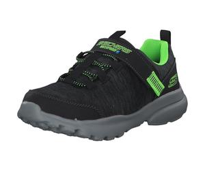 Skechers Boy's Razor Flex Sneakers, Black Textile Synthetic Charcoal Lime Tri, 1 UK Child