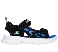 Skechers Boy's Razor Splash Trainers, Black Synthetic/Blue & Lime Trim, 1.5 UK Child