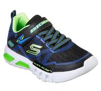 Skechers Boy's S Lights: Flex-Glow Sneaker in Black/Lime, Size 2 | Textile/Synthetic, Vegan