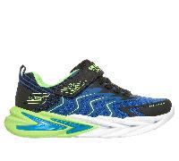 Skechers Boy's S-Lights: Flex-Glow Ultra - Prism-Pacer Sneaker in Black/Lime, Size 8 | Synthetic/Textile