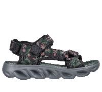 Skechers Boy's S Lights: Hypno-Splash - Sun Breaks Sandals in Black/Olive, Size 10 | Textile