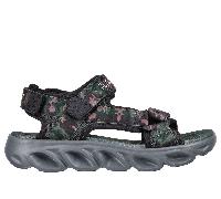 Skechers Boy's S Lights: Hypno-Splash - Sun Breaks Sandals in Black/Olive, Size 11 | Textile