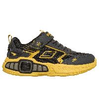 Skechers Boy's S-Lights: Light Storm 3.0 Sneaker in Charcoal/Yellow, Size 9.5 | Synthetic/Textile