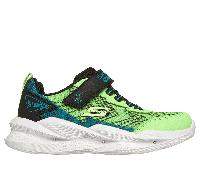 Skechers Boy's S-Lights: Meteor-Lights 2.0 Sneaker in Lime/Black, Size 6 | Textile/Synthetic
