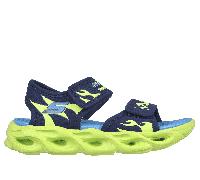 Skechers Boy's S-Lights: Thermo-Flash - Heat Tide Sandals in Navy Blue/Lime, Size 10.5 | Synthetic
