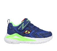 Skechers Boy's S Lights: Tri-Namics Sneaker in Navy Blue/Lime, Size 3 | Textile/Synthetic