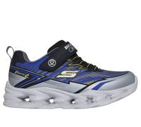 Skechers Boy's S-Lights: Vortex 2.0 -Veltrox Sneaker in Silver/Black, Size 11 | Synthetic/Textile
