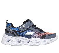 Skechers Boy's S-Lights: Vortex 3.0 Sneaker in Black/Blue/Orange | Synthetic/Textile