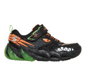 Skechers Boy's Skech-O-Saurus Light 3.0 Sneaker in Black/Lime, Size 10 | Synthetic/Textile