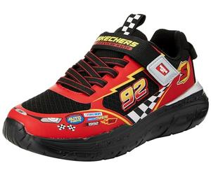 Skechers Boy's Skech Tracks Sneakers, Black Synthetic/Textile/Red Trim, 13.5 UK Child