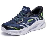 Skechers Boy's Skechers Meteor-Lights Brisk-Beams Sneakers, Navy Synthetic/Textile/Black & Lime Trim, 11.5 UK Child